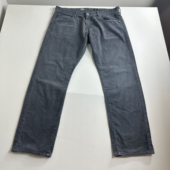 Adriano Goldschmied Gray Corduroy Geffen Slouchy Slim Fit Pants Mens Size 38x31 - Picture 1 of 11